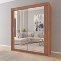 Milan Fully Mirrored Door Sliding Wardrobe - 203 cm