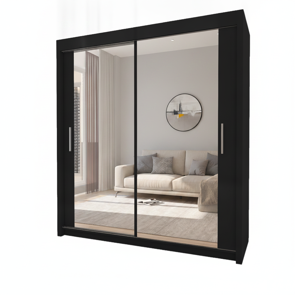 Milan Fully Mirrored Door Sliding Wardrobe - 120 cm