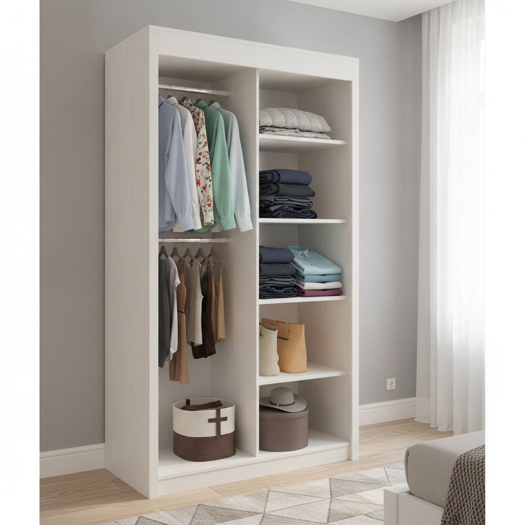 Milan Fully Mirrored Door Sliding Wardrobe - 90 cm