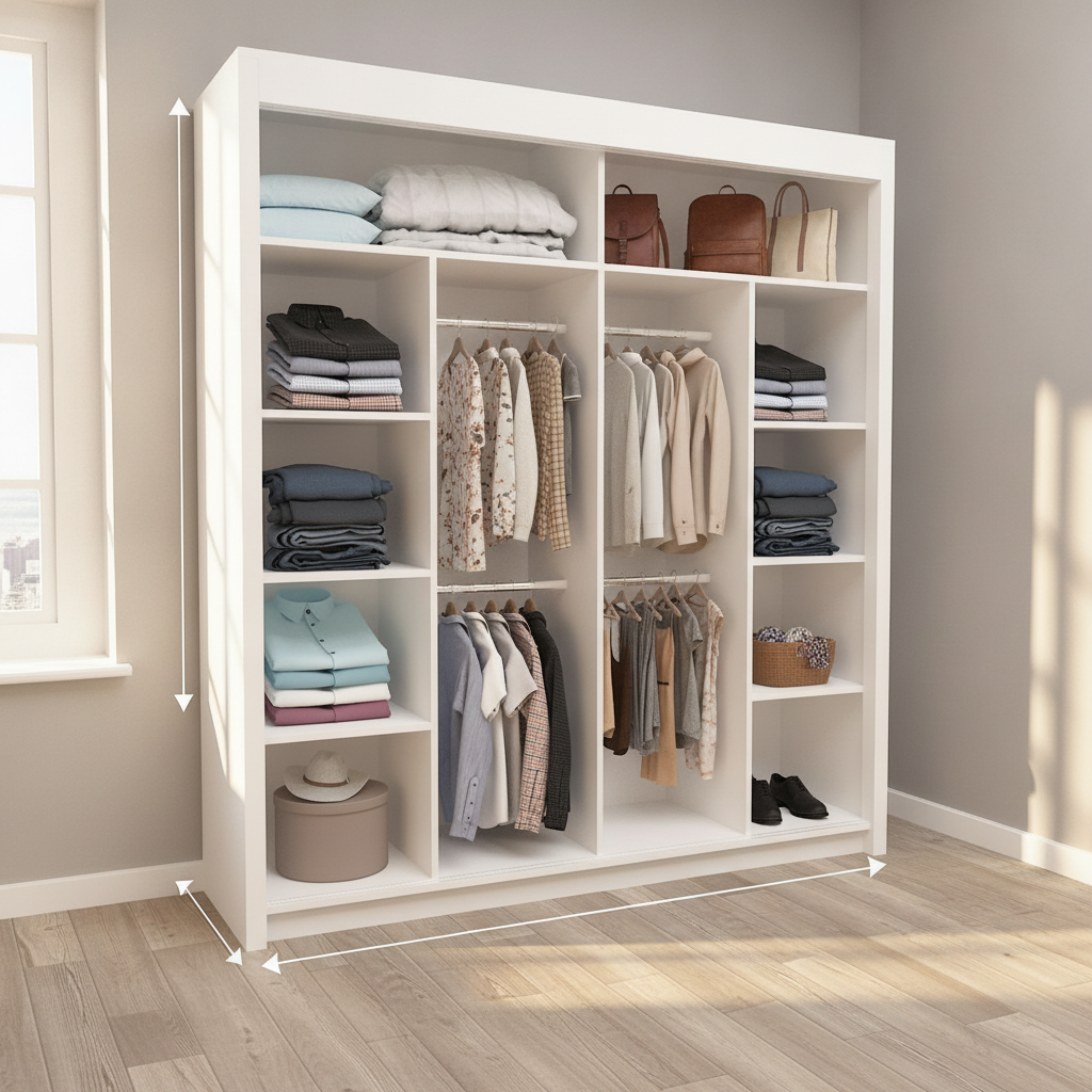 Milan Fully Mirrored Door Sliding Wardrobe - 203 cm