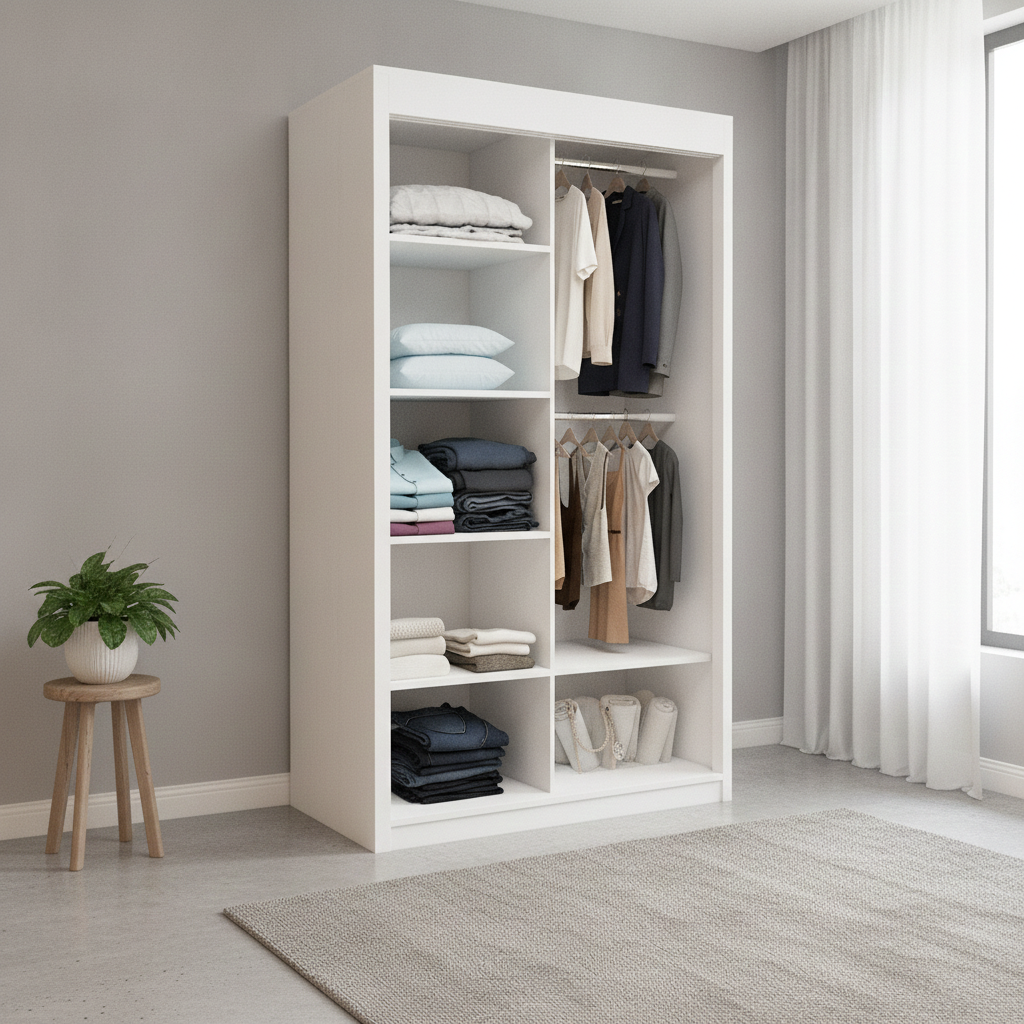 Milan Fully Mirrored Door Sliding Wardrobe - 100 cm