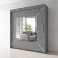 Nicole Sliding Mirrored Door Wardrobe - 180 cm