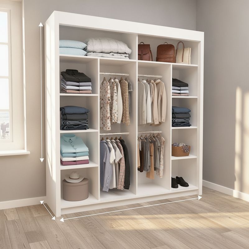 Oslo Sliding Mirrored Door Wardrobe - 203 cm