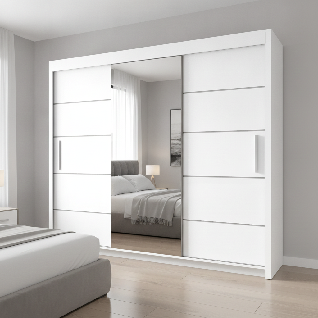 Oslo Sliding Mirrored Door Wardrobe - 250 cm