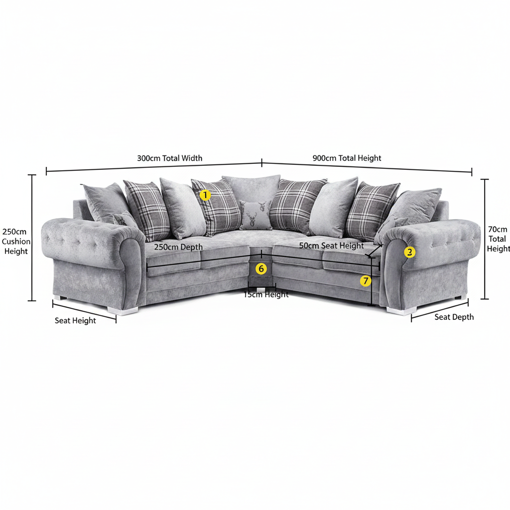 Verona Universal Corner Sofa — Chenille Fabric