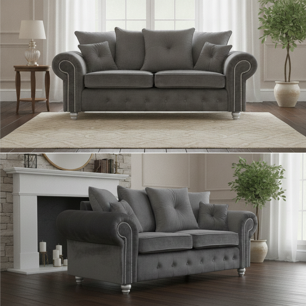 Plush Velvet 3+2 Seater Sofa Set
