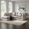 Crushed Velvet 4 Seater Corner Sofa- Left Hand Corner
