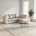Crushed Velvet 4 Seater Corner Sofa Right Hand Corner