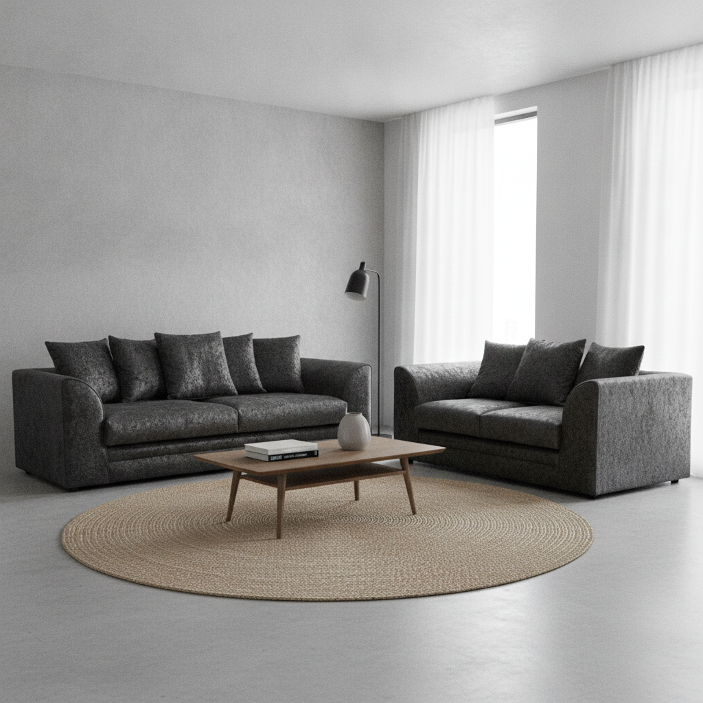 Crystal Crushed Velvet 3-2 Seater Sofa set