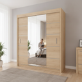 Oslo Sliding Mirrored Door Wardrobe - 203 cm