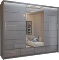 Flavia 3-Door High-Gloss Sliding Wardrobe - 250 cm