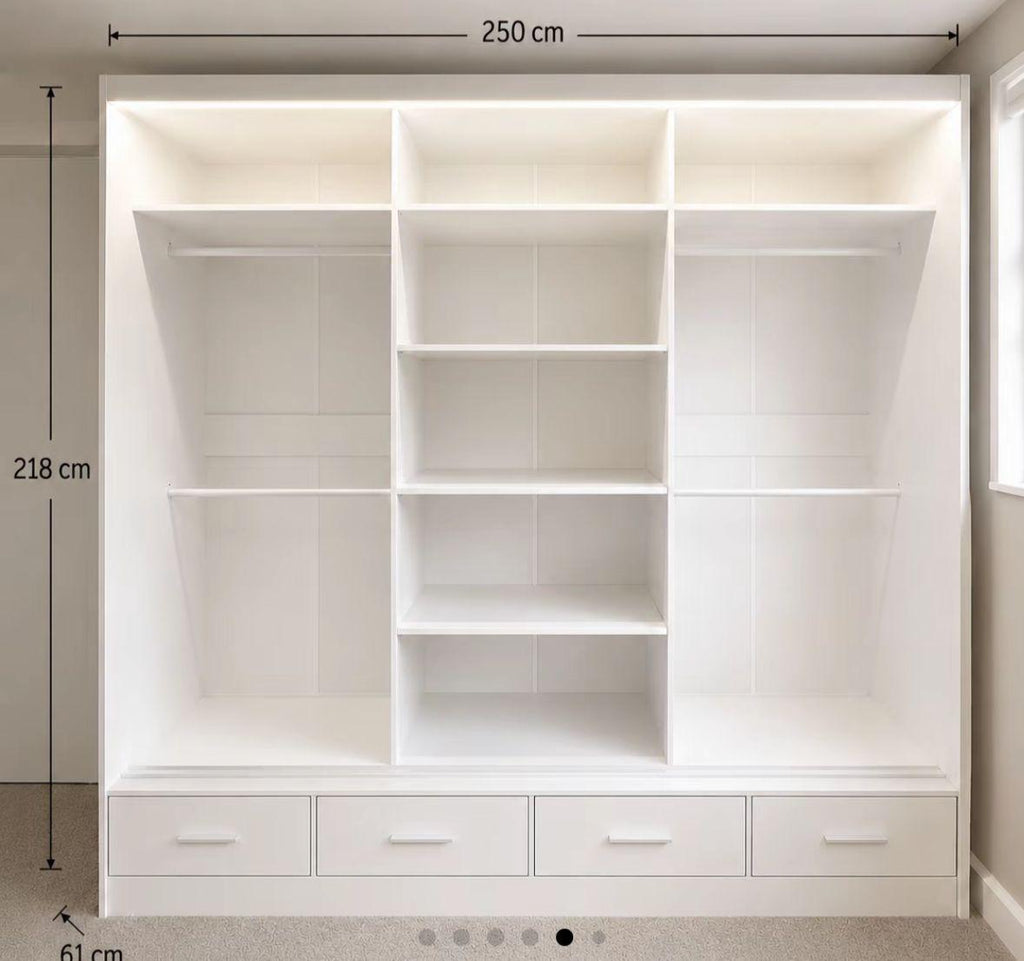 Flavia 3-Door High-Gloss Sliding Wardrobe - 250 cm