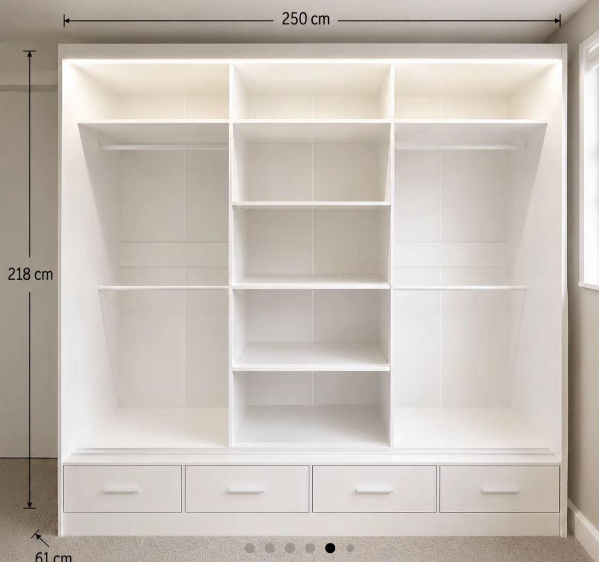 Flavia 3-Door High-Gloss Sliding Wardrobe - 250 cm